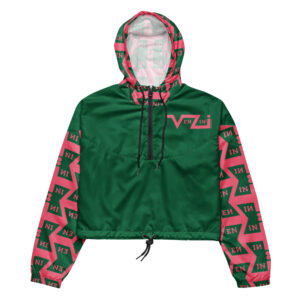 VENZINI PINK - Jewel Green Women’s Cropped Windbreaker
