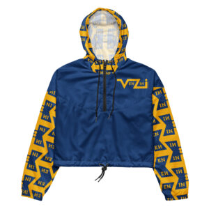 VENZINI YELLOW - Navy Blue Women’s Cropped Windbreaker