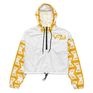 VENZINI YELLOW - White Women’s Cropped Windbreaker