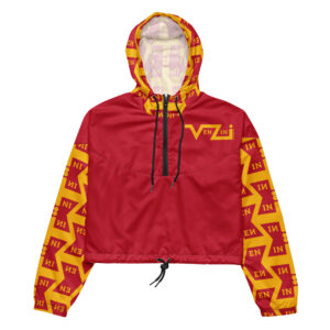 VENZINI YELLOW - Red Women’s Cropped Windbreaker