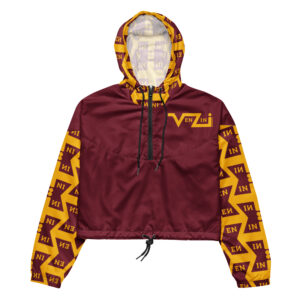 VENZINI YELLOW - Burgundy Women’s Cropped Windbreaker