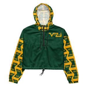 VENZINI YELLOW - Forest Green Women’s Cropped Windbreaker
