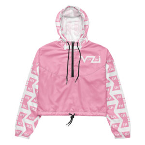 VENZINI WHITE - Pink Women's Cropped Windbreaker