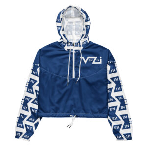 VENZINI WHITE - Navy Blue Women's Cropped Windbreaker
