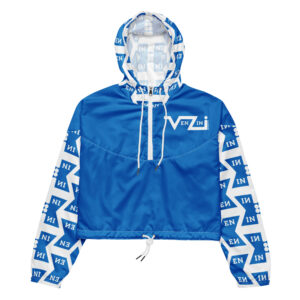 VENZINI WHITE - Royal Blue Women's Cropped Windbreaker