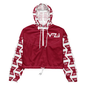 VENZINI WHITE - Carmine Red Women's Cropped Windbreaker