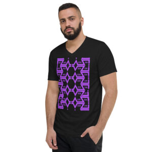 VENZINI PURPLE - Short Sleeve V-Neck T-Shirt