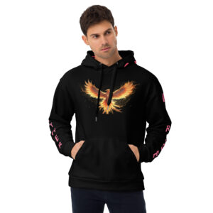 VENZINI PINK - PHOENIX RISING BLACK HOODIE