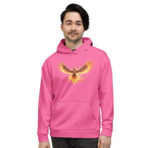 VENZINI BLACK - PHOENIX RISING ROSE PINK HOODIE