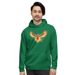 VENZINI BLACK - PHOENIX RISING JEWEL GREEN HOODIE