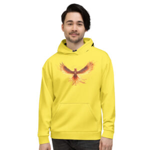VENZINI BLACK - PHOENIX RISING BUMBLE BEE YELLOW HOODIE