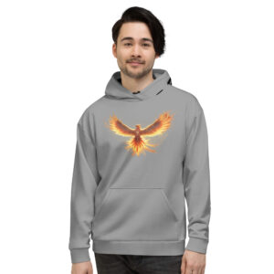 VENZINI BLACK - PHOENIX RISING LIGHT GRAY HOODIE