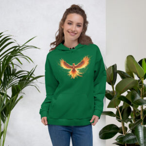 VENZINI WHITE - PHOENIX RISING JEWEL GREEN HOODIE