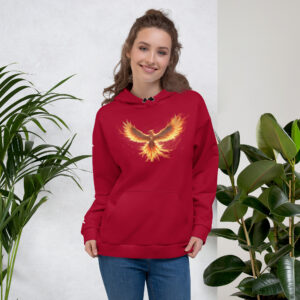 VENZINI WHITE - PHOENIX RISING CARMINE RED HOODIE