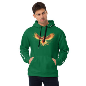 VENZINI WHITE - PHOENIX RISING JEWEL GREEN HOODIE