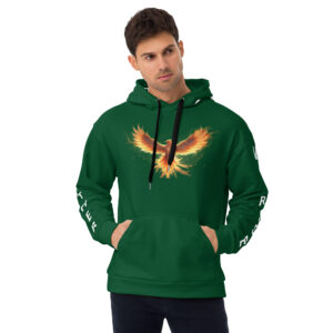 VENZINI WHITE - PHOENIX RISING FOREST GREEN HOODIE