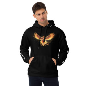 VENZINI WHITE - PHOENIX RISING BLACK HOODIE