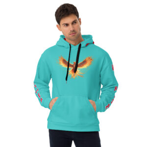 VENZINI RED - Phoenix Rising Turquoise Hoodie