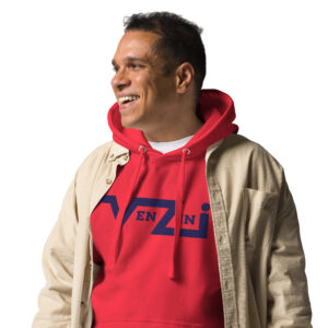 VENZINI BLUE - Men’s Premium Hoodie / Navy Blue Logo