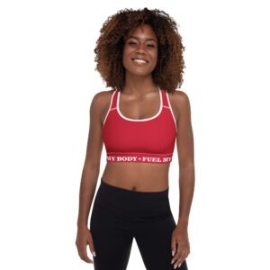 VENZINI WHITE - Red Padded Sports Bra